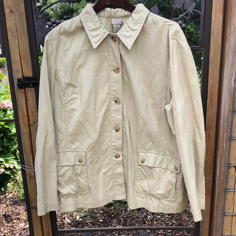Sigrid Olsen canvas style cotton blend jacket size XL